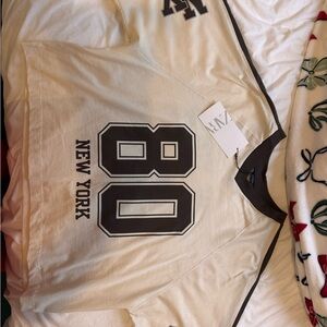 Zara Brown and Cream Graphic Top